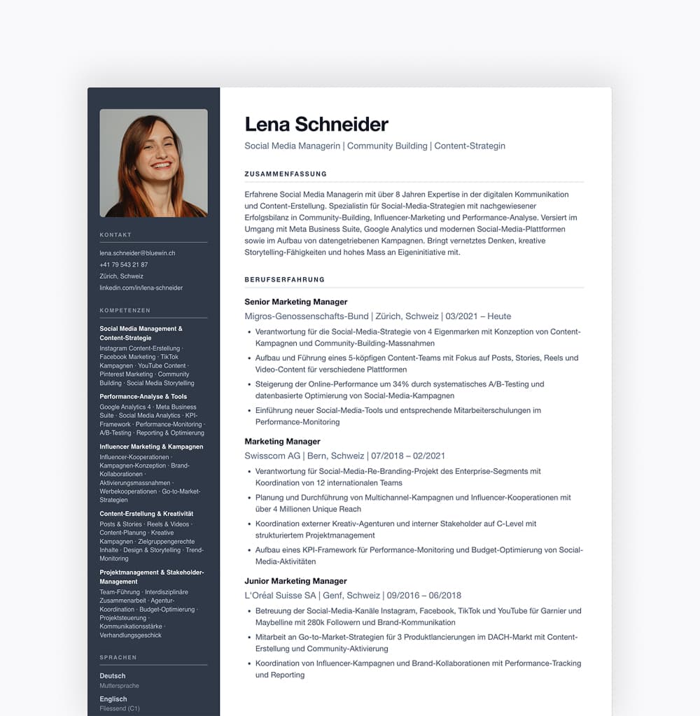 Layout-Vorschau Modern