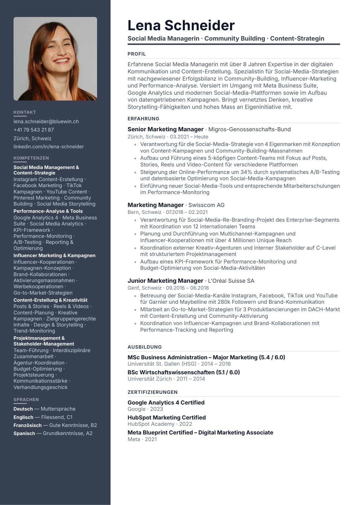 Lebenslauf-Layout Executive Pro